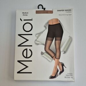 MeMoi Shaper Shears Footless Body Slimming Capri Pantyhose Medium Honey
